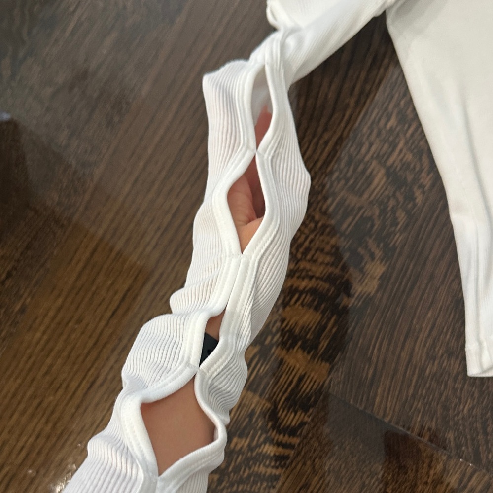 Helmut Lang Cream Long Sleeve Bodysuit - Picture 3 of 4